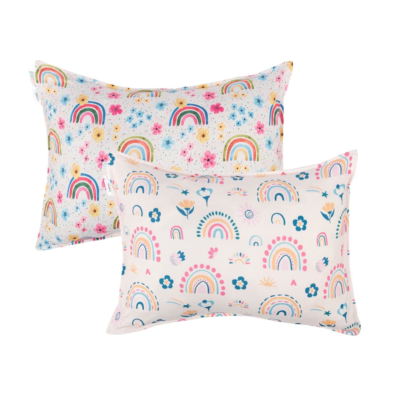 ALVABABY Toddler Pillowcases Stretchy Soft Kids Pillow Cover 2 Pack Fit 13x 18 or 12x16 Envelope for Girl Boy Sleepy Travel Rainbow Pillowcase Only
