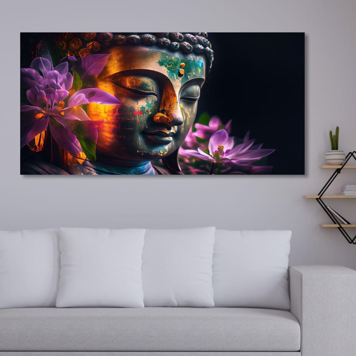SAF paintings Unframed Rolled Art Print||Lord Buddha Canvas Wall Art Print for Home Décor And Office||Unframed canvas Painting For Wall decor||Home wall and Office Interior CR-221