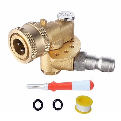Meteor Blast Pivoting Coupler, 120 Degree with 5 Angles, heavy duty design and Stainless Steel Safety Lock for Pressure Washer Spray Nozzle, Clean Hard to Reach Area, 5000PSI, 1/4” Quick Connect