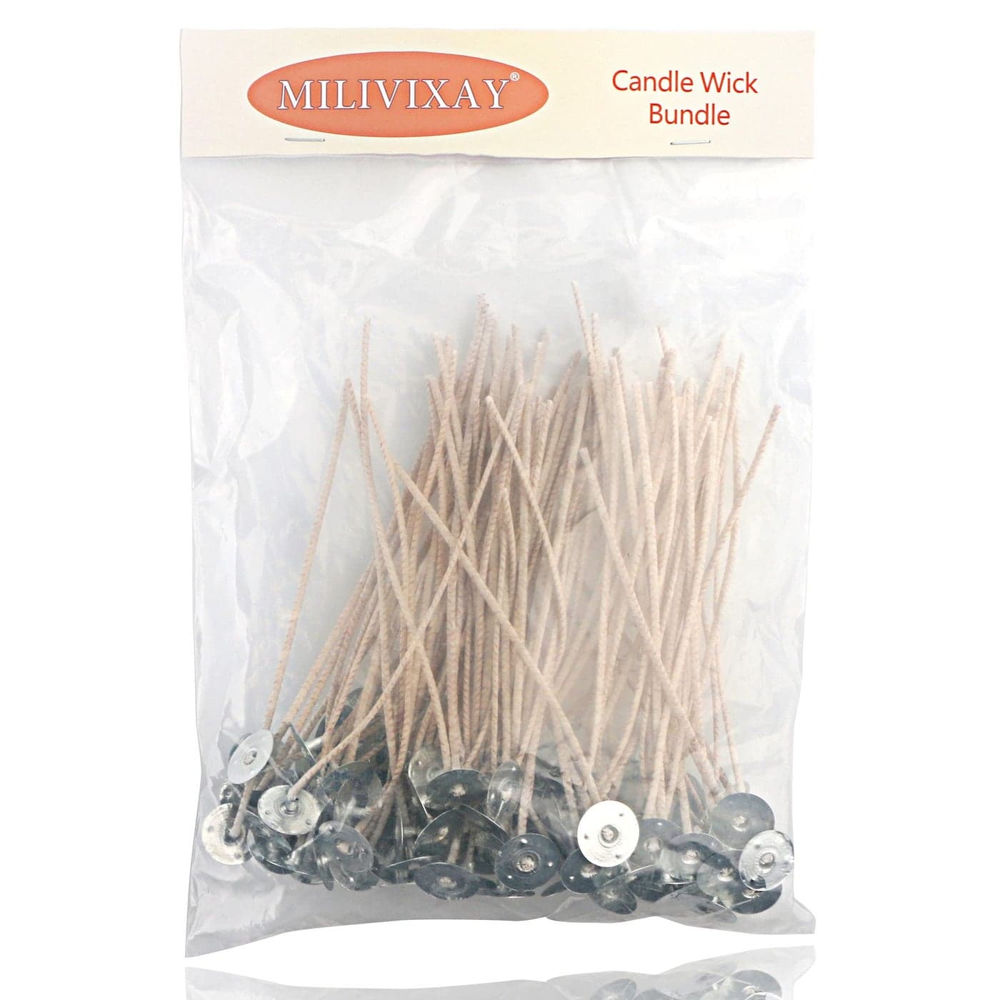MILIVIXAY 100pcs ECO 2 Wicks for Soy Candles 60inch Cotton Paper Wicks PreWaxed and TabbedECO Wick for Soy Candle Making