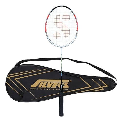 Silver's Aluminium Defender Badminton Racket with Full Cover(Red/White)