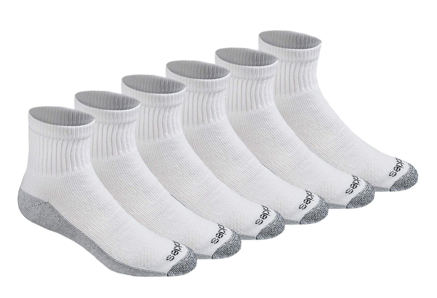 Dickies Mens DriTech Moisture Control Quarter Socks 6 12 18 Pairs White 6 Pairs Medium