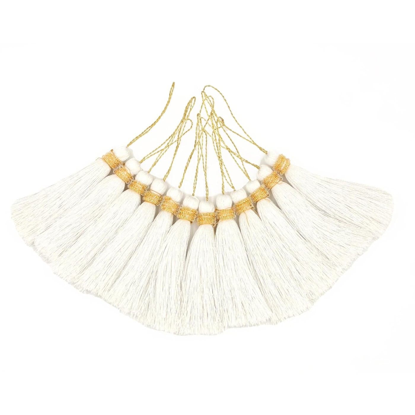 Tassel Garland 11 Colours Pack of 12 for Jewellery Saree Dress Home Decor Accessories Crafting White