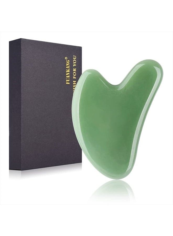 Gua Sha Facial Tools Stone Massage GuaSha Tool for Face (Green)
