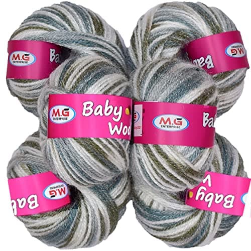 M.G ENTERPRISE 100% Acrylic Wool Red (6 pc) Baby Wool 4 ply Wool Ball Hand Knitting Wool/Art Craft Soft Fingering Crochet Hook Yarn, Needle Knitting Yarn Thread Dye P