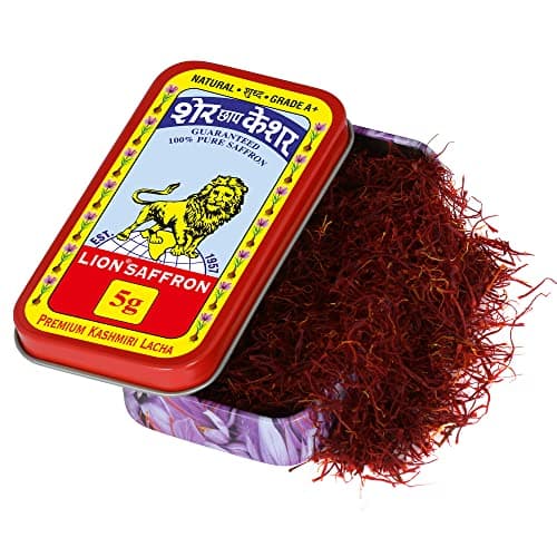LION BRAND SAFFRON 5 Gram Lacha Kashmir Kesar/Keshar For Biryani, Pooja, Food And Milk(Pack Of 1, 5Gm), saffron