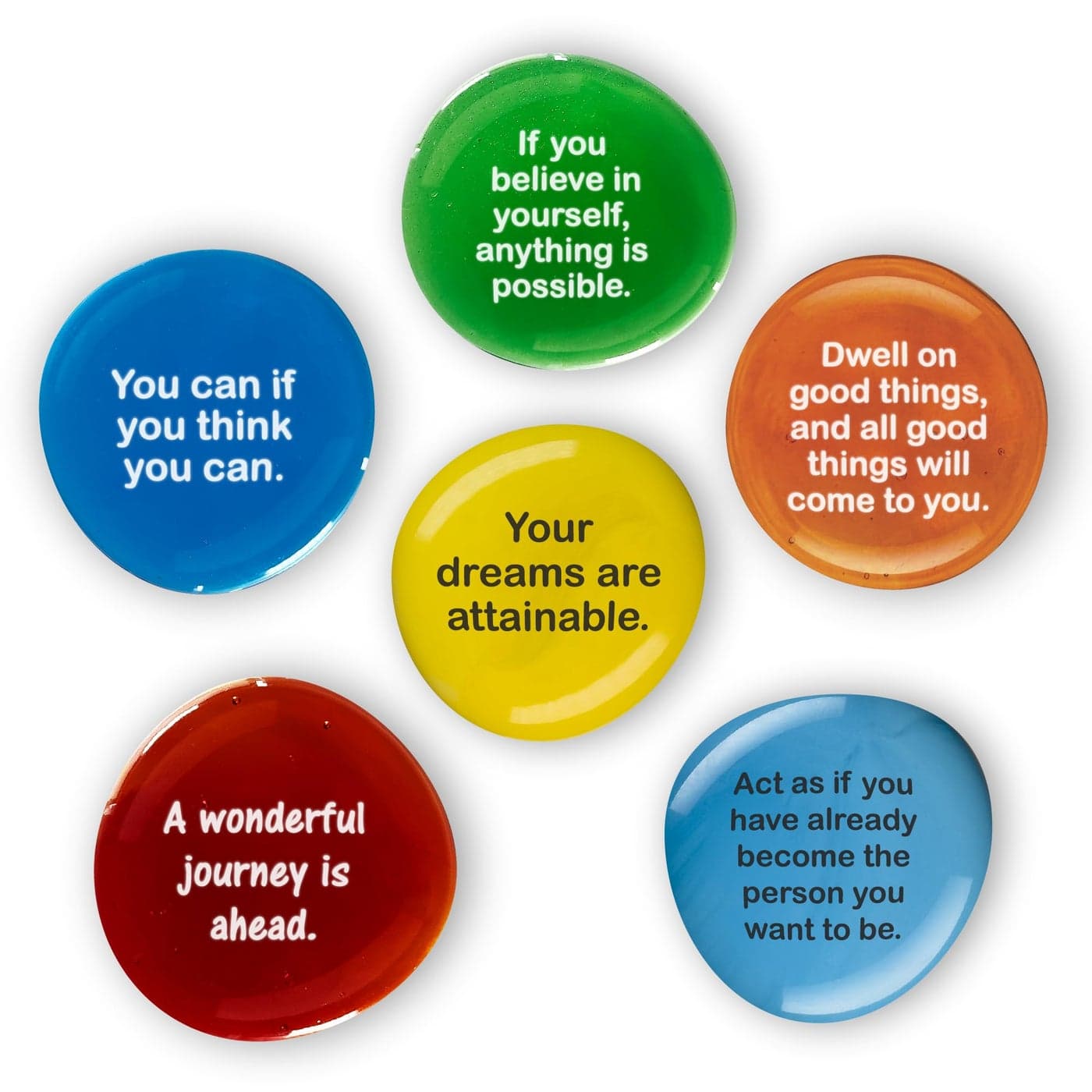 Lifeforce Glass Destiny Stones I Create Your Own Future with These Encouraging and Motivational Messages on Glass Stones Packaged in Deluxe Gift Box