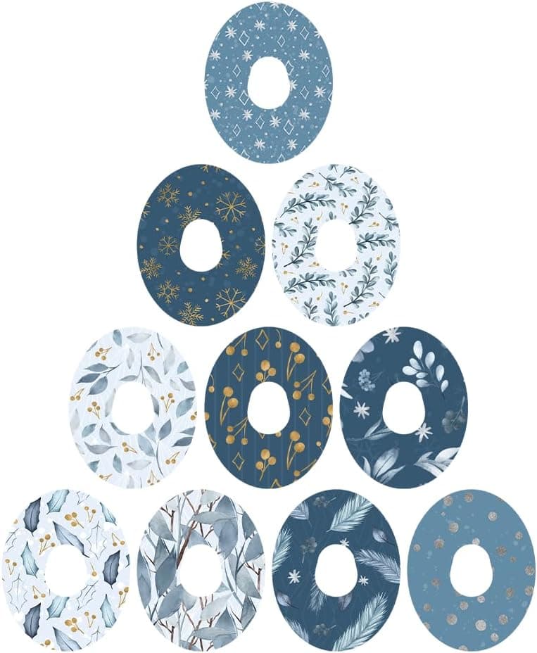 Dexcom Adhesive Mix Design - Adhesive Patches with Split Backing, Easy to Apply x 10 Pack - Winter (Dexcom G7)