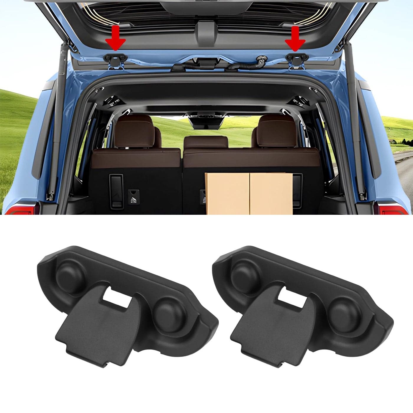 Karltys 2 Pack Tailgate Hinges Cover Compatible with 2024 2025 2026 Toyota Land Cruiser 250 Lexus GX 550 Prado LC250 J250 Accessories ABS Liftgate Screws Protector Cap AntiRust DustProof