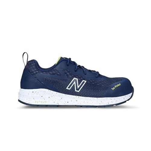 New Balance Logic Composite Toe Men's Industrial Work Shoes, Navy/Lime, Size 7, Comfortable & Lightweight Work Shoes for Men, Electric Hazard, Puncture & Slip Resistant