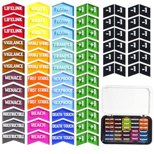 60 PCS MTG Keyword Counters Buff Abilities Counter Tokens with Box for Magic The Gathering MTG TCG Card Games Accessories Multicolor 60