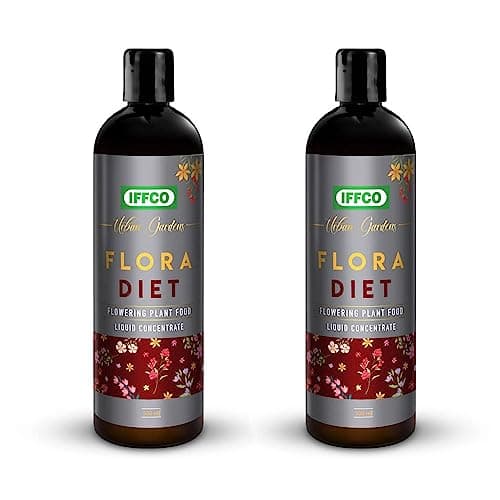 IFFCO Urban Gardens - Flora Diet - 1 Litre - Liquid Plant Food For Flower Boost in Plants - Balanced Macro Micro Nutrients & Growth Hormones for Rose, Jasmine etc - Water Soluble