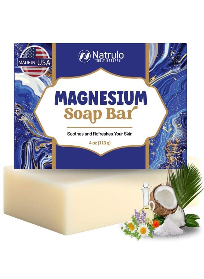 Dead Sea Magnesium Soap Bar – Deep Cleansing, Moisturizing Body Soap for Dry Itchy and All Skin Types – Shower Soap Soothes Muscles and Joints – All-Natural Exfoliating Face and Body Wash Made in USA