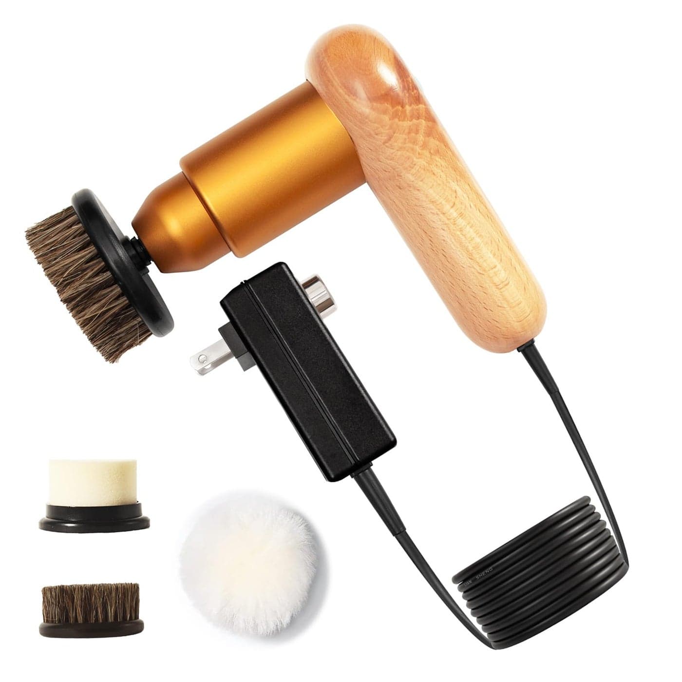 75W Power Electric Shoe Polisher Adjustable 6 Speed Electric Polisher Perfect for Leather Shoes and Sneakers 3 Brush HeadsTimeSaving Solution for Shoe Cleaning 1 Large
