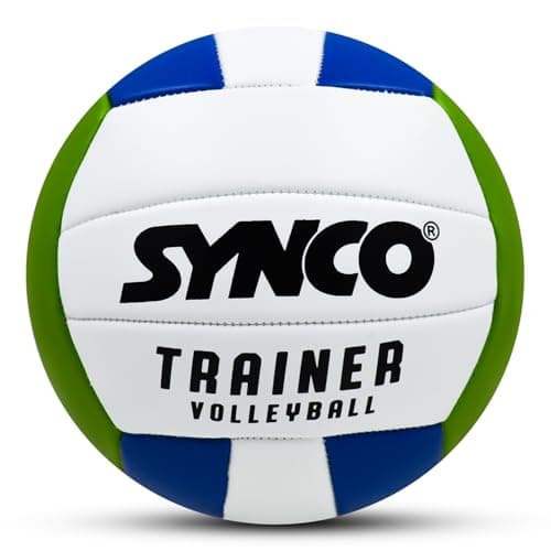Synco Trainer Volleyball | PVC Volley Ball Machine Stitched | 18 Panel Soft Touch | Durable & Lightweight | Indoor/Outdoor Play | for Youth & Adults Training Volleyball Size- 4