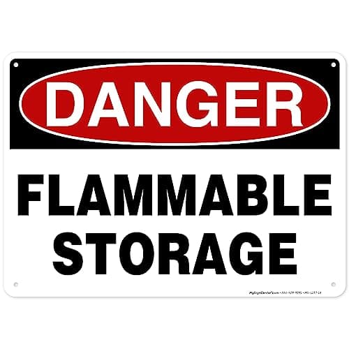 Danger Flammable Storage Sign, 10x14 Inches, Rust Free .040 Aluminum, Fade Resistant, Made in USA by My Sign Center