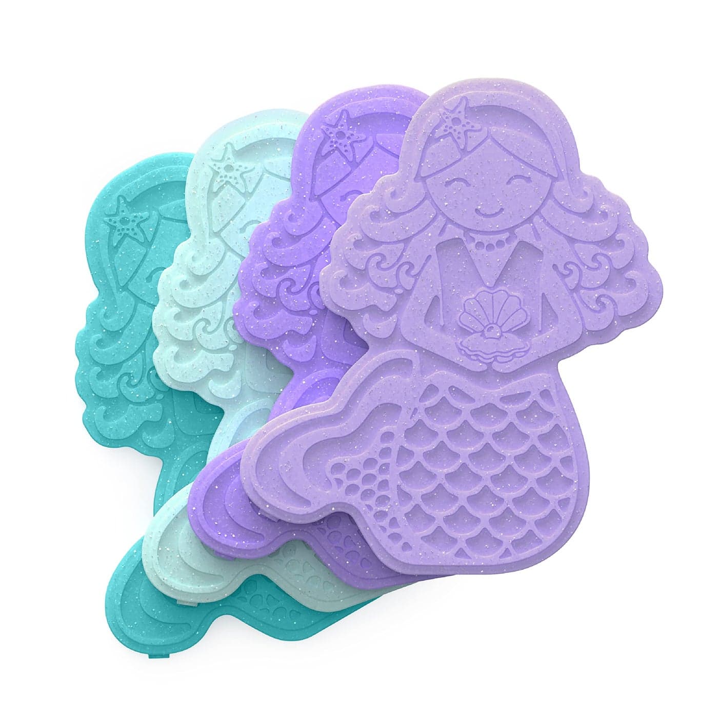 Bentgo Buddies Glitter Reusable Ice Packs Slim Ice Packs for Lunch Boxes Lunch Bags and Coolers Multicolored 4Pack Mermaid