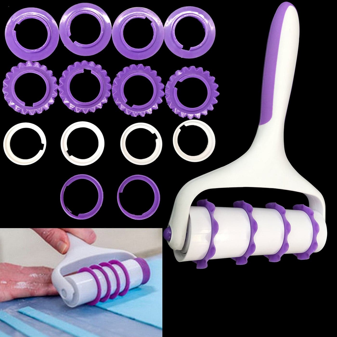 KOOTIPS Fondant Ribbon Cutter Food grade plastic Cookie Stamp Mould Cake Cupcake Fondant Decorating Tool 25pcs Fondant Ribbon Cutter