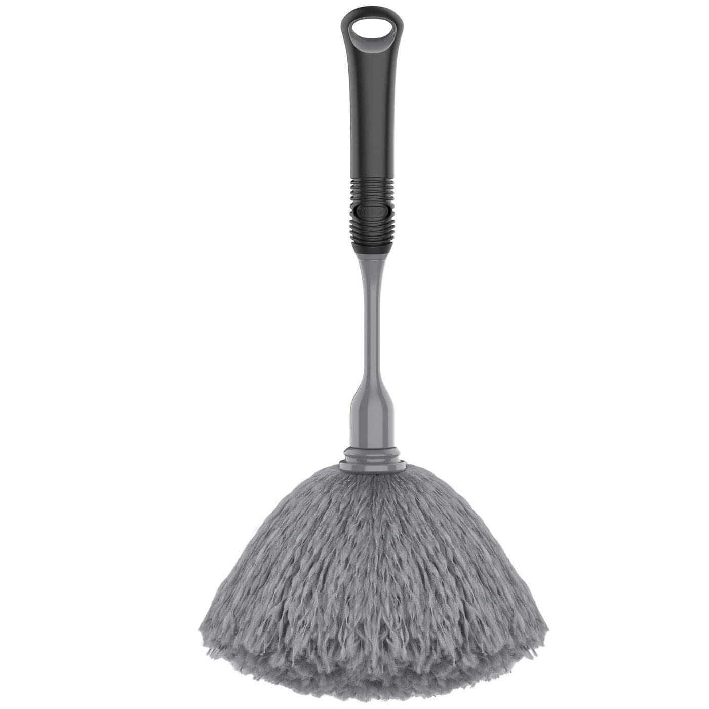 MR.SIGA Microfiber Delicate Duster, Comfortable Non Slip Handle, Detachable Washable Duster Head, Gray & Black