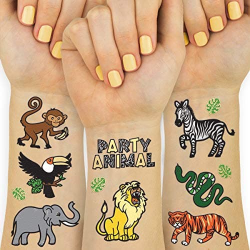 xo Fetti Jungle Temporary Tattoos for Kids 30 styles Zoo Boys Girl Craft Birthday Party Supplies Baby Shower