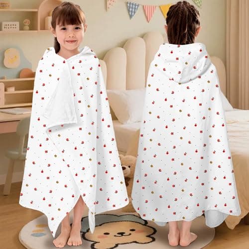 VOOVA MOVAS Kids Bath Towel with Hood 38 Years 100 Cotton Soft Absorbent Swim Towel 30x50 Perfect for Pool Beach BathOrange