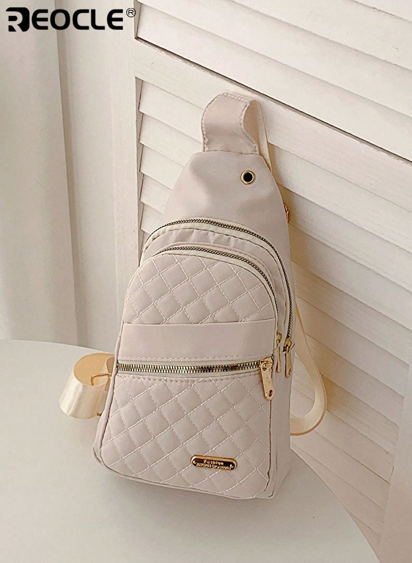 Women's Quilted Sling Bag with Multi-Zip Pockets Stylish Functional Bag for Daily & Outdoor Use