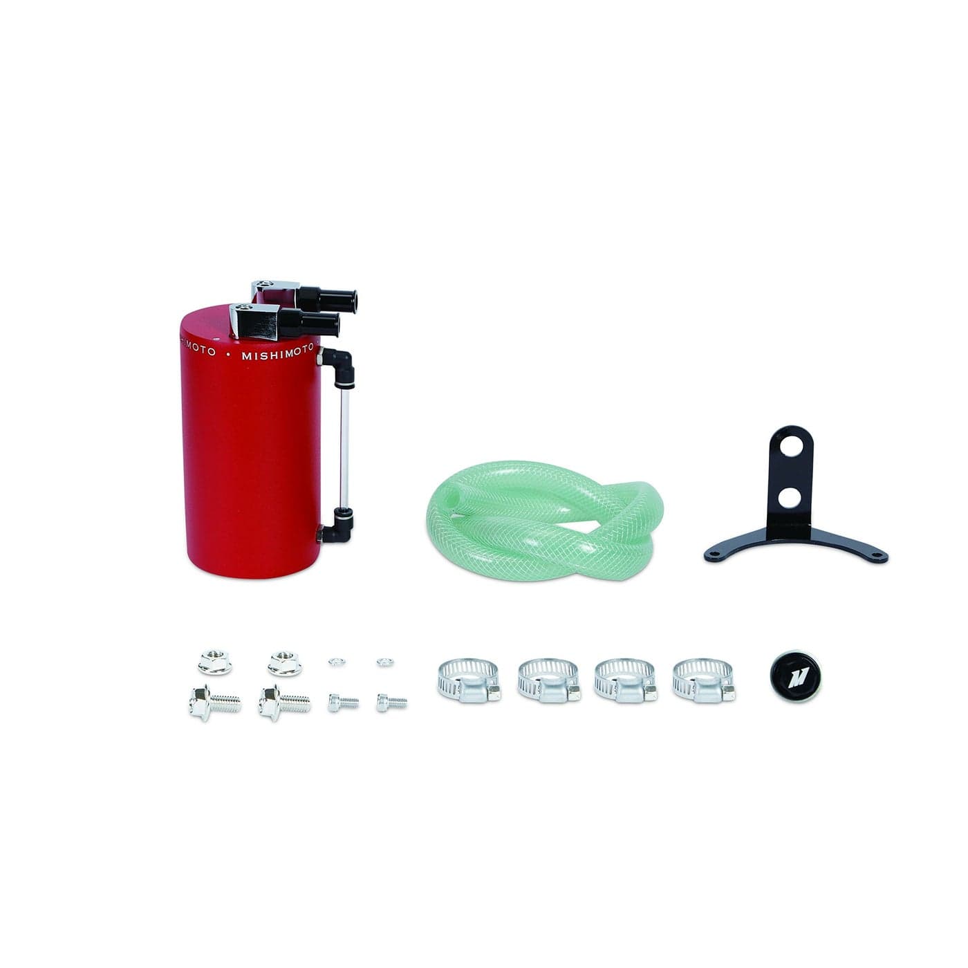 Aluminum Oil Catch Can Large Wrinkle Red Mishimoto