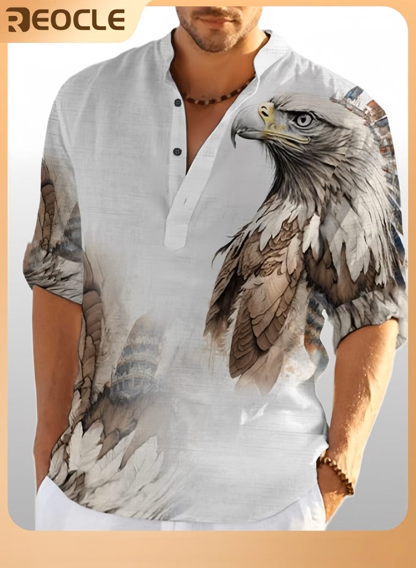 Men's Shirt Animal Stylish 3D Printed Graphic Short Sleeve Shirts Casual Fashion Print Shirt