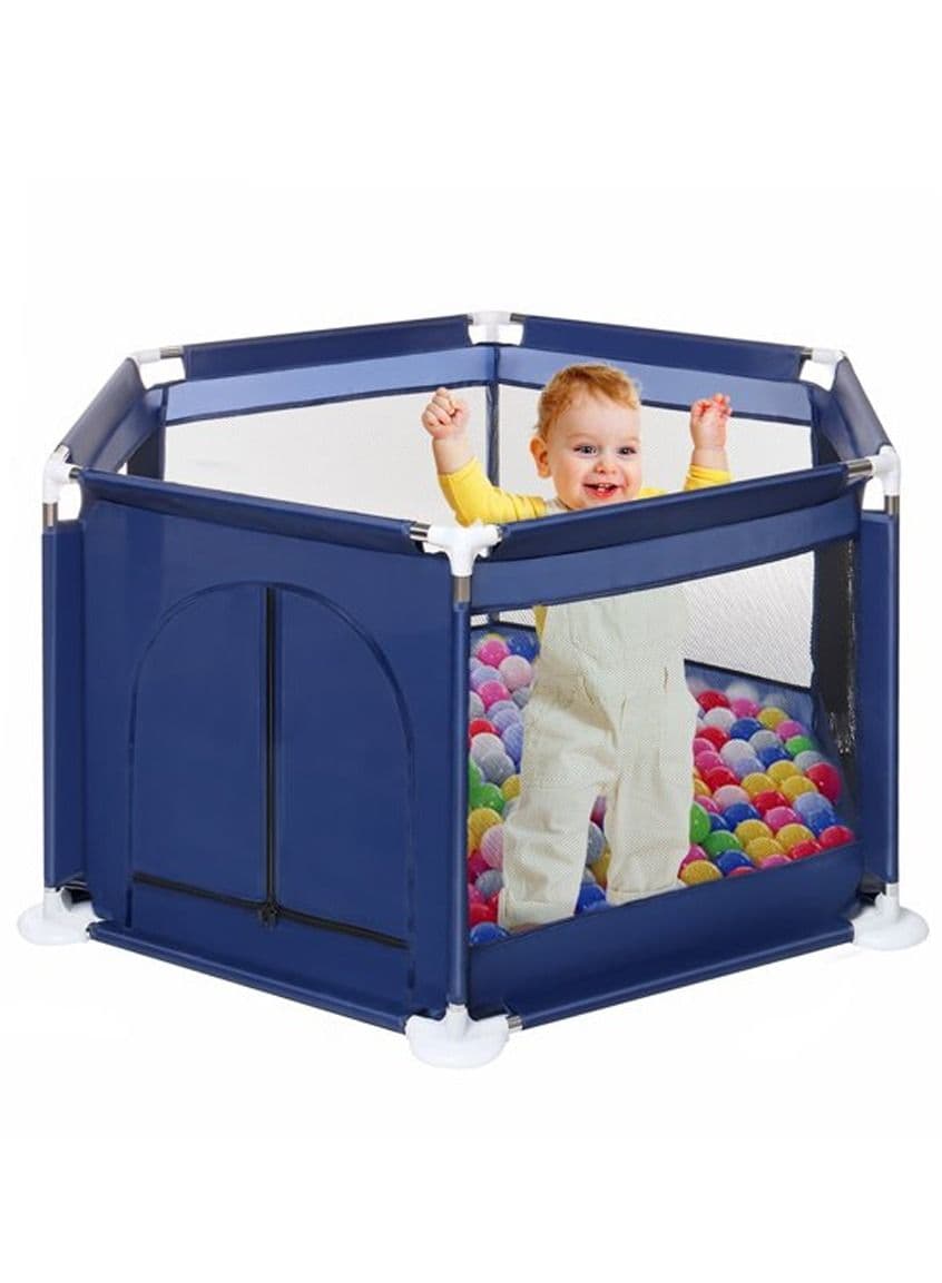 Baby Home Child Safety Fence, Playpens Foldable Baby Playard Palypen Home Child Safety Fence Playground Children Play Fence Washable 6-Panel and Crawling Play Mat Kids