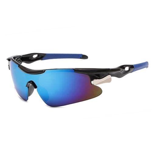 Karsaer Non Polarized Sports Sunglasses for Cricket & Cycling Men Women Unisex Oversized Wrap-Around Frame 100% UV400 And Wind Protection Outdoor Hiking Fishing Glasses E1394