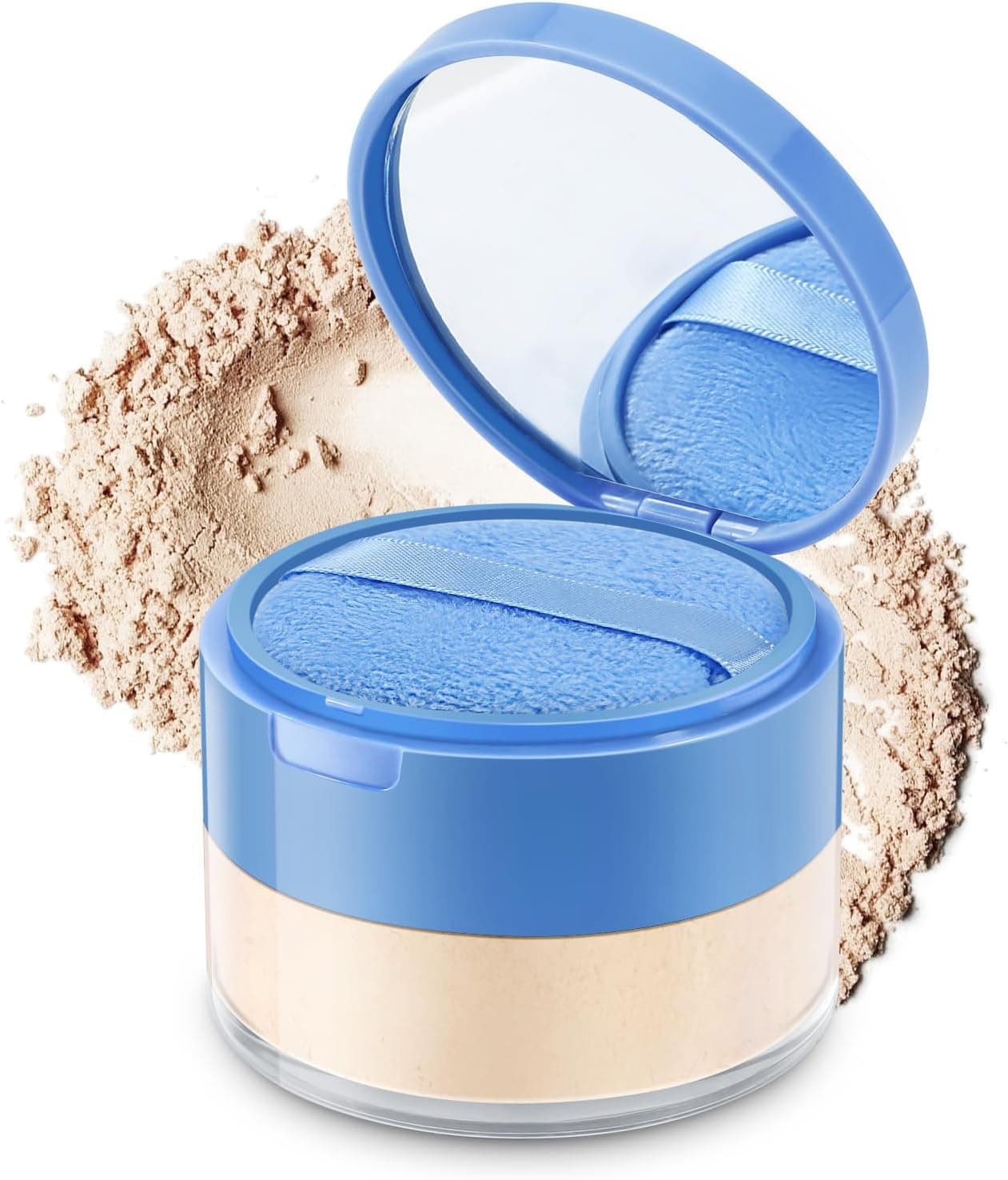 Matte Setting PowderWaterproof LongLasting Loose Powder for Flawless FinishMinimizes PoresOilControlSweatProof Makeup PowderIncludes Puff Mirror