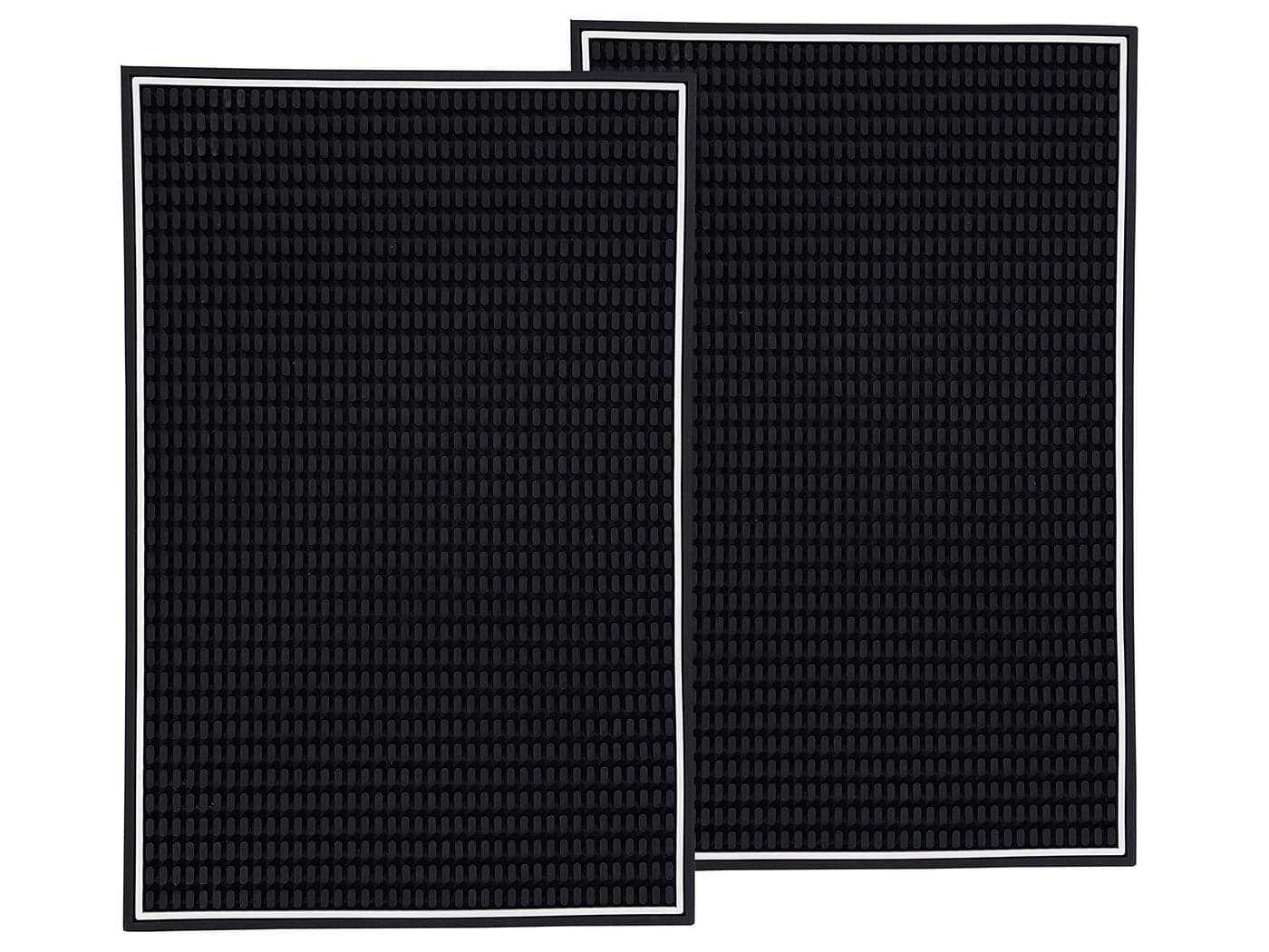 Highball Chaser Premium Bar Mat 18in x 12in 1cm Thick Durable and Stylish Service Bar Mat for Spills Coffee Bars Restaurants and Counter Top Dish Drying Mat Glass Drying Mat 2 Pack Black