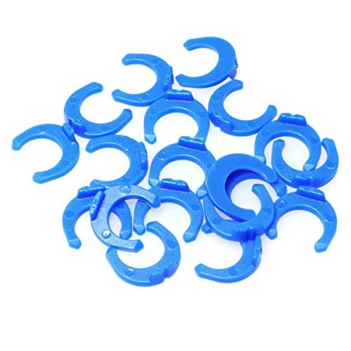 PZRT 20pcs 1/4" Blue Locking Clips for RO Reverse Osmosis Water Filter Fittings PE Pipe Fitting Filter System Accessories