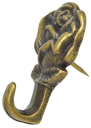 The Hillman Group 122292 Rose Push Pin Hanger Antique Brass