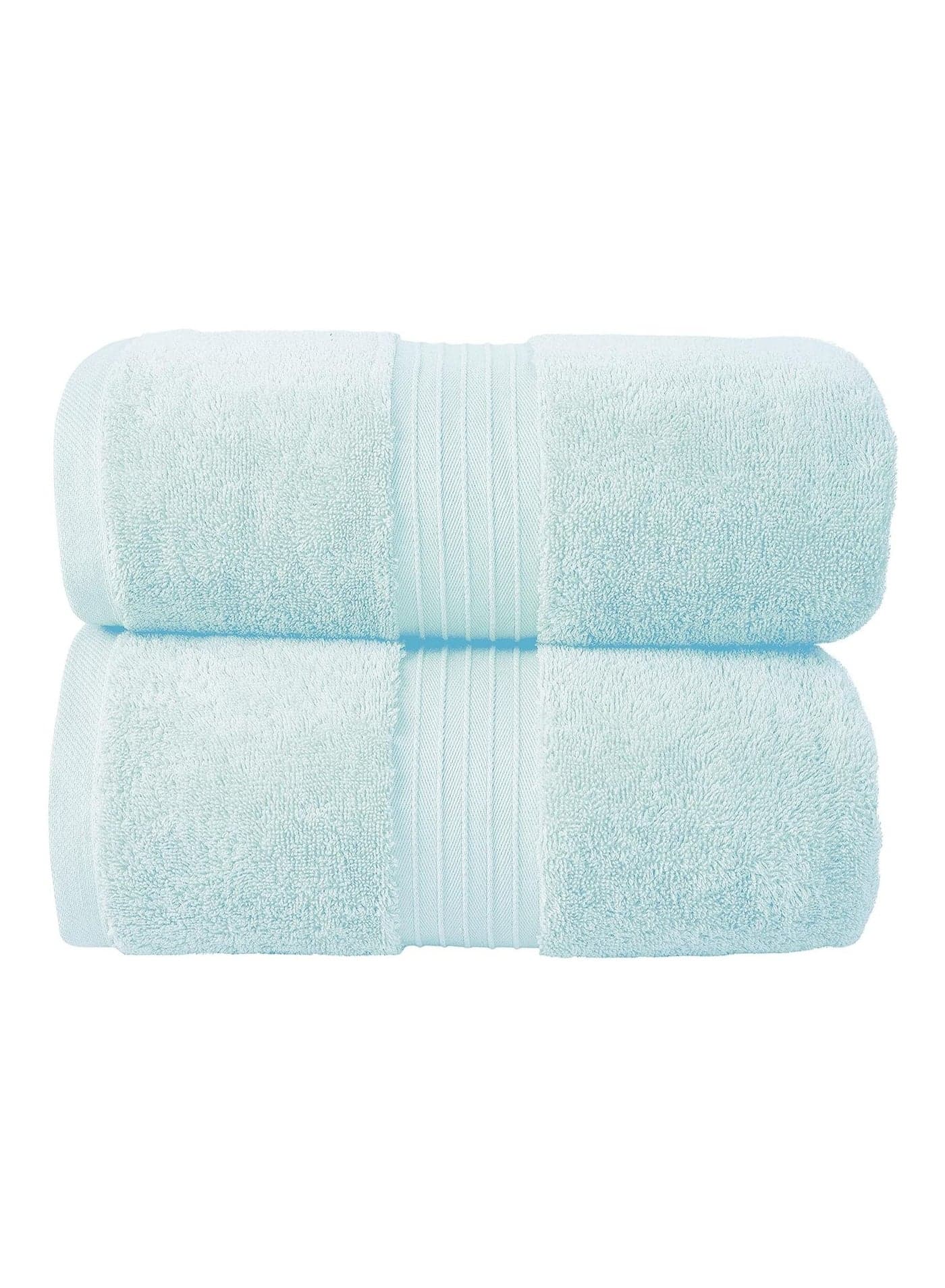 2-Piece 100% Combed Cotton 550 GSM Quick Dry Highly Absorbent Thick Bathroom Soft Hotel Quality for Bath and Spa Towels Bath Sheet Set D. Blue 80x190cm