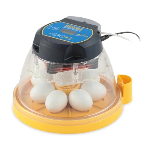 Brinsea Mini II EX Egg Incubator with Automatic Humidity Control and Egg Turning for Hatching 7 Chicken, Duck, Other Bird Eggs, Precision Digital Controls, Temperature Alarms