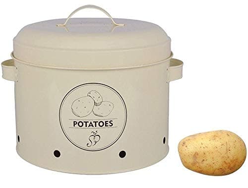 Esschert Design Potato Storage Tin, Metal,White