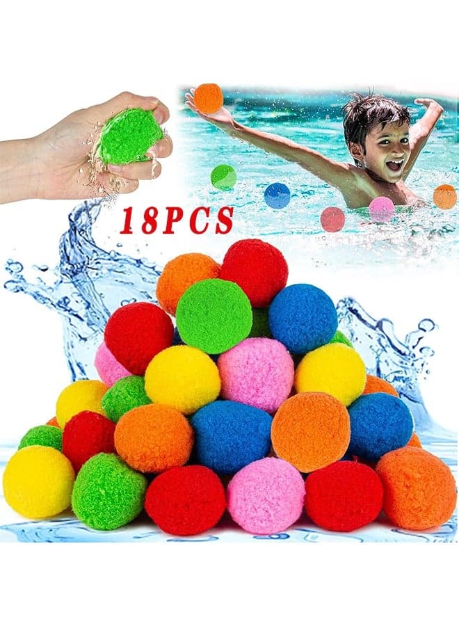 18PCS Reusable Water Balls Water Soaker Balls For Outdoor Toys And Games, Beach Balls For Kids And Teens Boys And Girls, Summer Activities Balls For Pool And Backyard Fun