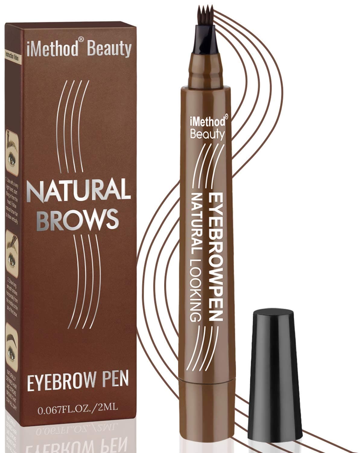 iMethod Eyebrow Pen Upgrade Eyebrow TattooPen Eyebrow Makeup Long Lasting Waterproof and Smudgeproof Dark Brown