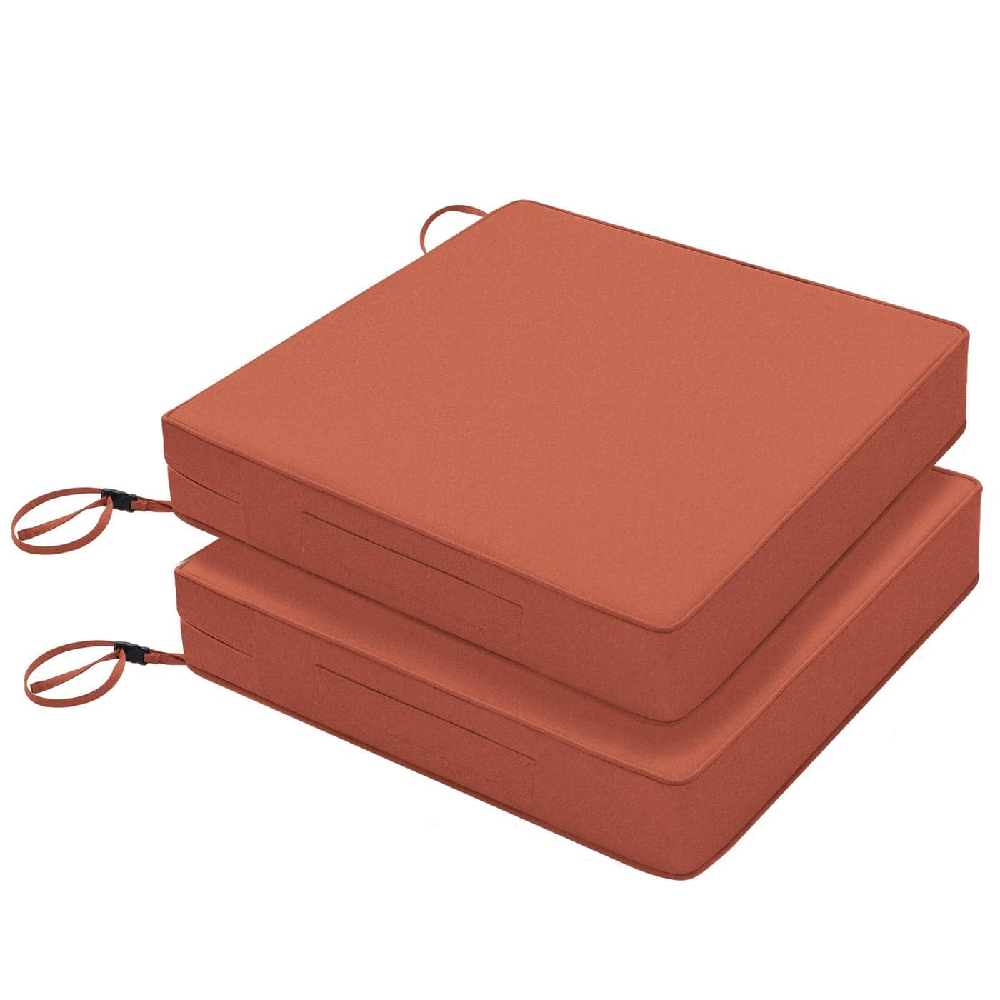 Favoyard Patio Chair Cushions 22 x 22 x 3 Inch Waterproof Outdoor Seat Cushions for Patio Furniture 3Year Color Fastness Garden Sofa Couch Chair Pads with Handle Adjustable Straps Set of 2 Spice