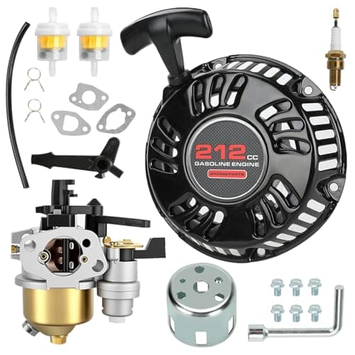 EOPOAYI Pull Start and Carburetor Kit Compatible with Predator 212cc Non Hemi 6.5HP Engine 69730 60363 68121 Coleman Mini Bike CT200U BT200X KT196 Go Kart Generator Lawn Mower Pressure Washer Parts