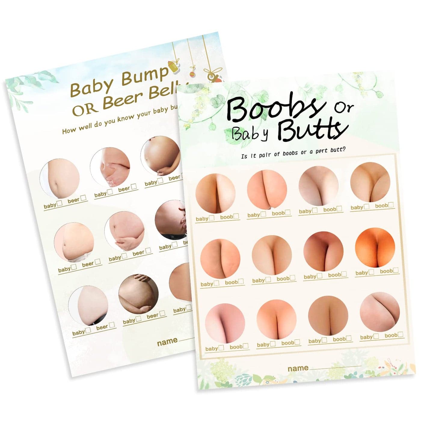 OLOUTAB Baby Shower Games2 Games50 of EachDoubleSidedFunHilarious and Easy to PlayBaby Shower Gender Neutralwith Answer Keys