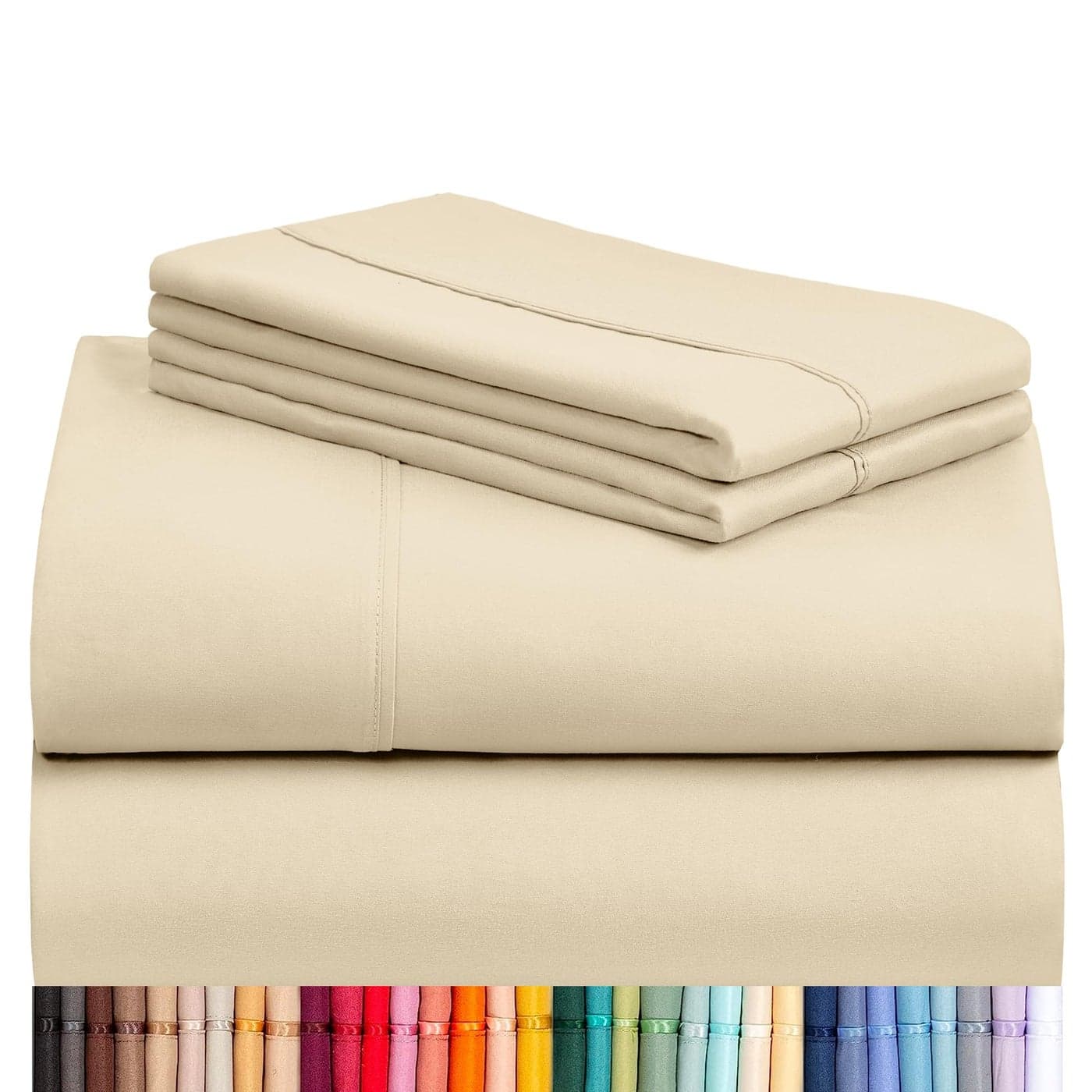 LuxClub Twin XL Sheets Soft Kids Twin Bed Sheets for Boys and Girls 3 PC Deep Pockets 18 Eco Friendly Wrinkle Free Kids Fitted Sheets Machine Washable Hotel Bedding Silky Soft Cream Twin XL