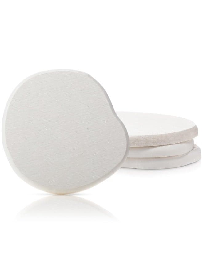 4 Pcs Diatomite Coaster Set , Fast-Absorbing Drink and Soap Mats, Reusable Placemat, Heat Resistant Non Slip Placemat , Modern Stone-Design Hot Pads For Office Desk And Dining Table , White
