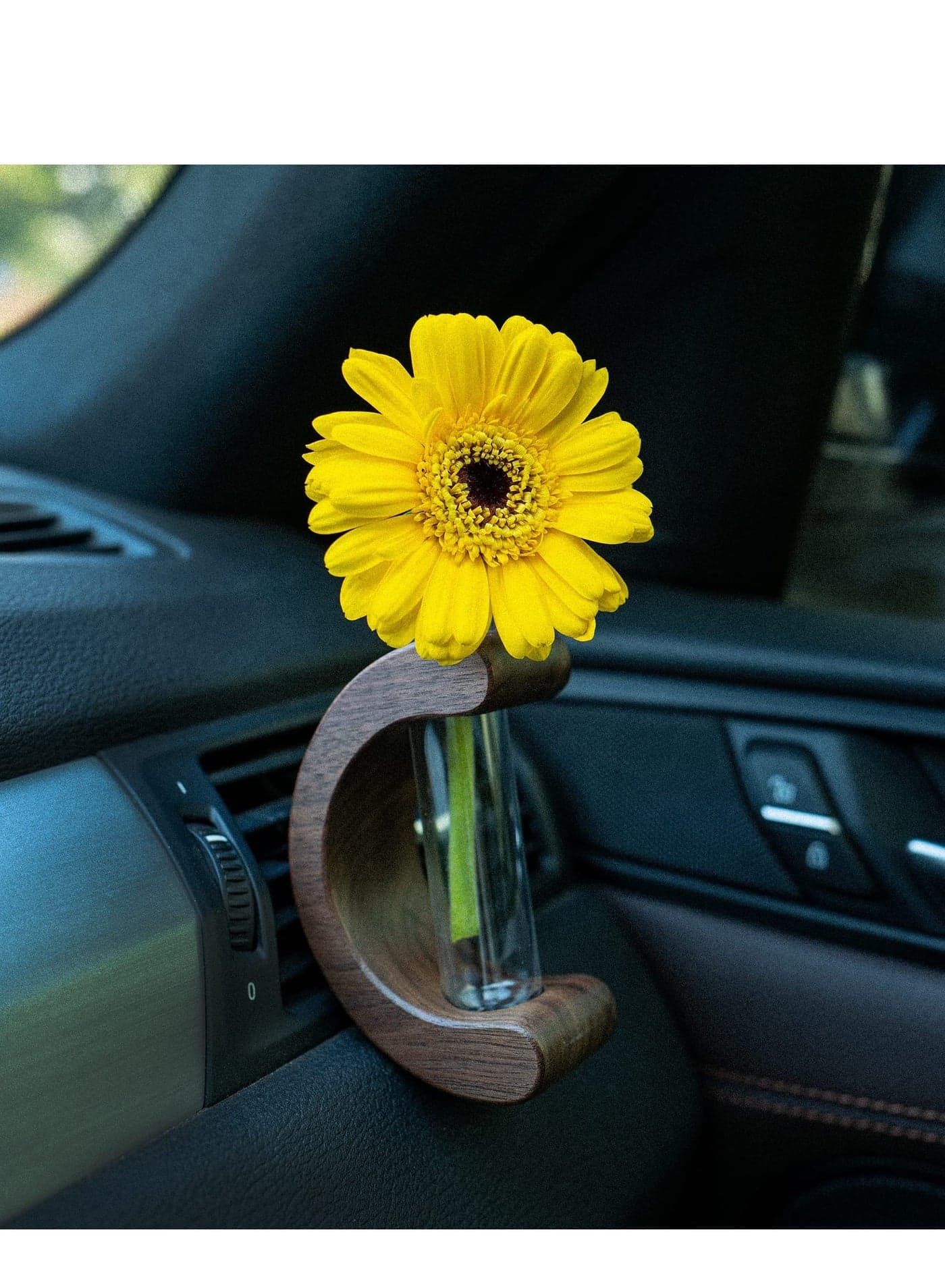 Car Flower Vase Clip Holder Glass Tube Fresh Plants Auto Air Vent, Car Vent Flower Vase with Metal Clip Car Flower Planter Car Vase Flower Holder for Vehicle Vent Decoration