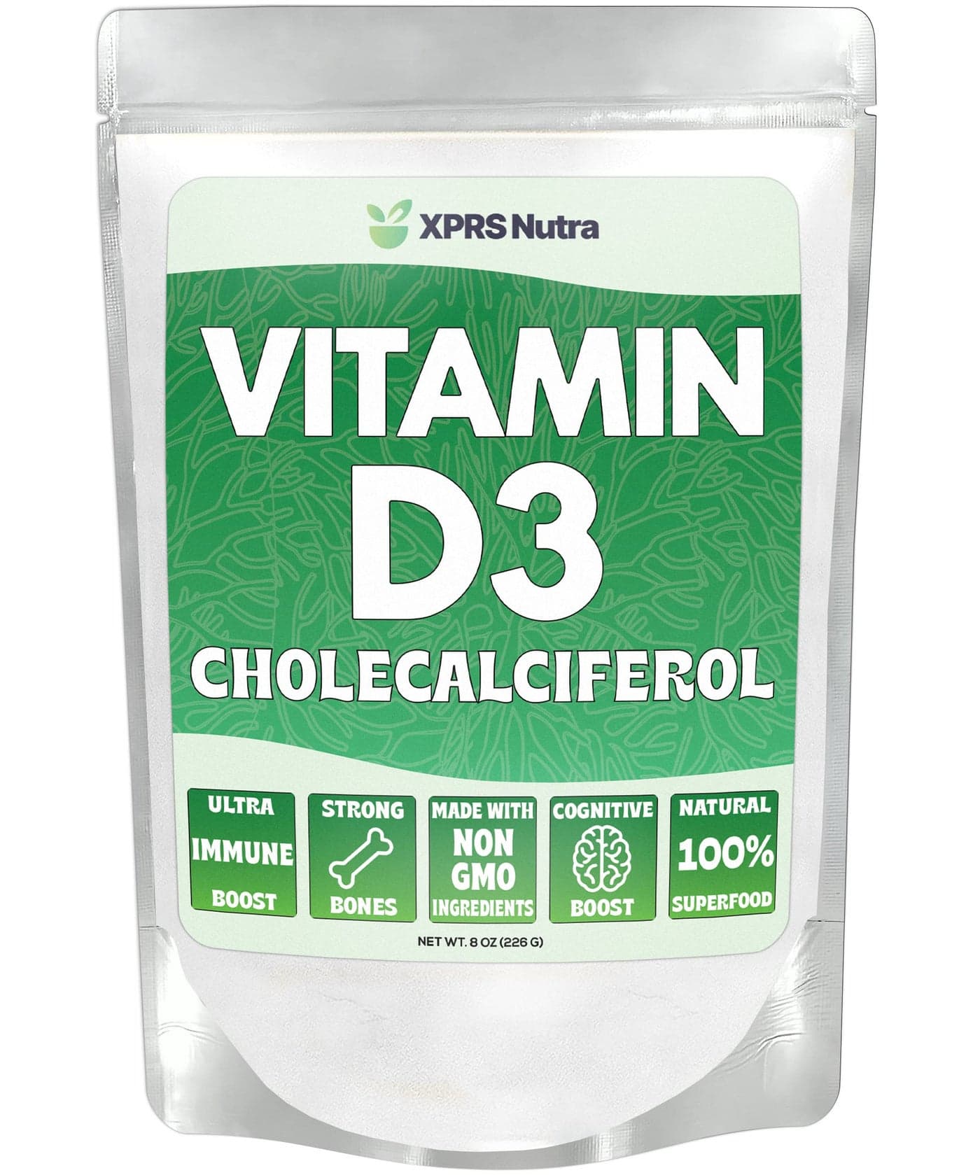 XPRS Nutra Vitamin D3 Powder Cholecalciferol Unflavored VIT D for Bones and Immunity Vitamin D3 Powder for Muscle Function Vitamin D Supplements 8 Ounce