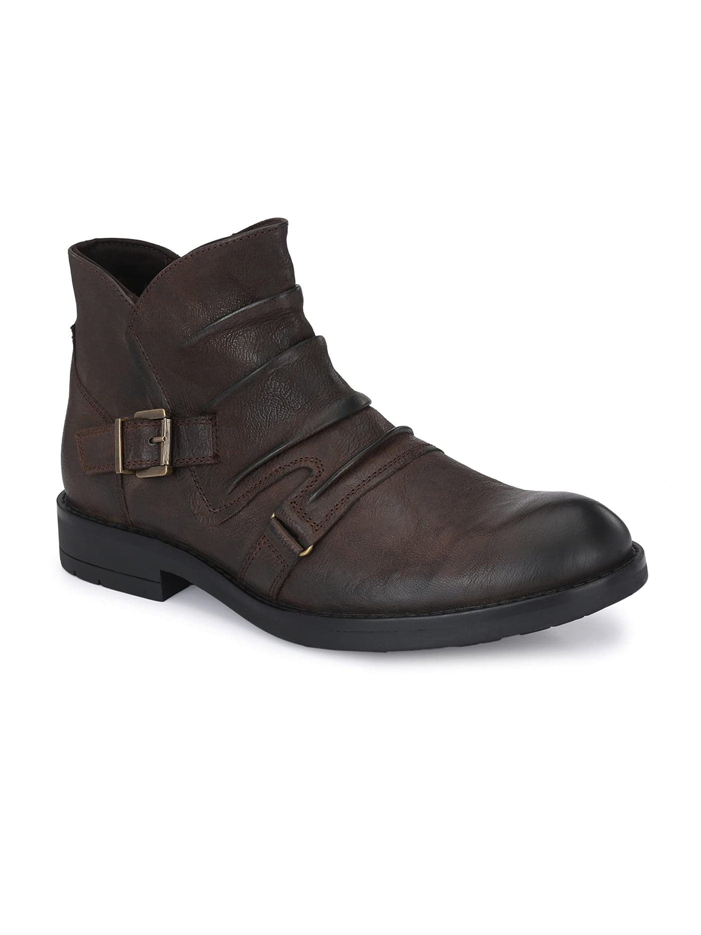 Delize Leather- Brown Men's matt Tumbled Leather Ankle Boots 61583-7