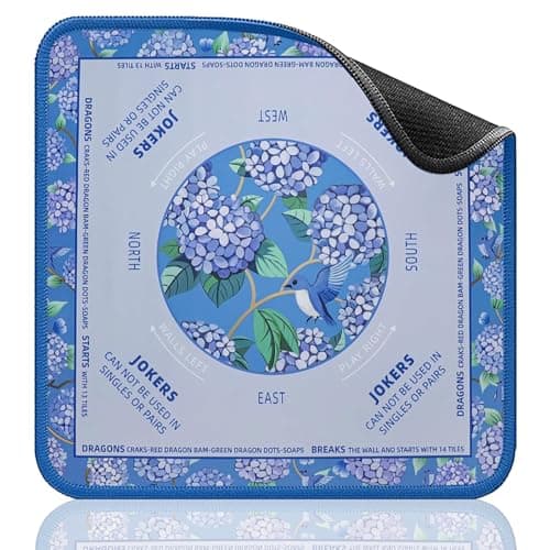 TIASUSAN Mini Mahjong Learning Mat 21 x 21 for Travel Mahjong Tile Set AntiSlip NoiseReducing Mahjong Mat for Table Board Games Tile Games and Cards