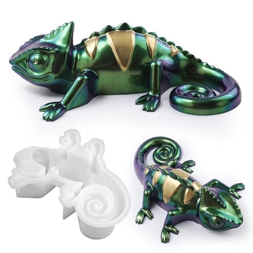 Lizard Animal Cylinder Candle Resin Mold Resin Casting Silicone Molds for Home Decor Candle Making Wave Spiral Mold