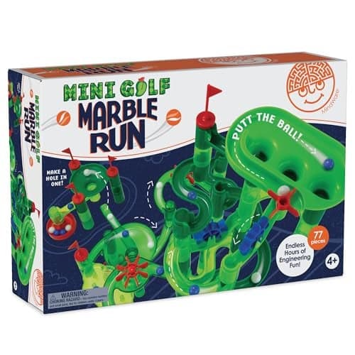 MindWare Marble Run Mini Golf Building Toys for Kids Ages 48 Unique Twist on Classic Marble Run for Kids Ages 48 Marble Maze Includes 75 Track Pieces 20 Marbles and Exciting New Components